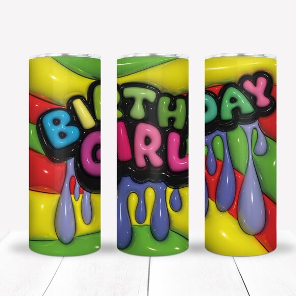 Birthday Girl Drinkware Tumbler Set, Custom Name (optional) - Picture 1 of 4